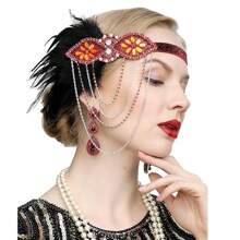 Set de accesorios de estilo charlestón de los años 20, adecuado para atuendo de los Felices Años 20 - Negro - Ver 3