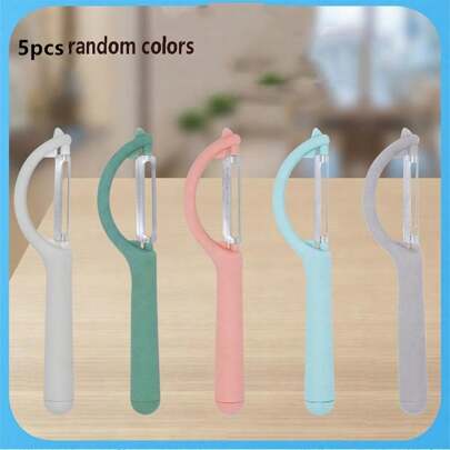 1pc/5pcs Random Color Multi-Functional Peeler, Household Fruit & Vegetable Skin Scraper