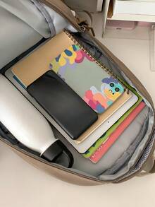 Women's Versatile Colorblock Functional Backpack With Coin Pouch, Multi Compartment Casual Work Commuting Computer Backpacks, Large Capacity Outdoor Travel Sport Rucksack, Campus Back To School Bookbag For High School And College StudentsSchool Backpack,School Bag,School Bookbag,Big Backpack,Backpack School,Back To School BagsPortable,Lightweight,Large Capacity,Laptop Compartment, Suitable For Teen Girls Women College Students, Perfect For Back To School,College,Middle School, High School,First Day Of School - Multicolor - View 5