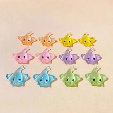 迷你模擬海洋動物惡魔魚模型，夜光彩色惡魔魚飾品，適合兒童的禮物和漁類獎項 - 彩色 - 查看 3