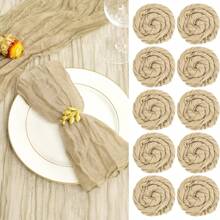 6/12/18/24/30 Pieces Purple Gauze Cheese Cloth Napkins, Multi-Color Optional Cheese Cloth Napkins Bali Cheese Cloth Napkins, Rustic Bohemian Lavender Napkins, Lavender Napkins For Family Dinners, Restaurants, Wedding Receptions, Dinners, Holiday Parties, Table Decorations