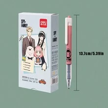 SF999-J Deli X 合作款伸缩圆珠笔，0.5mm 笔尖，快干，适合学生和日常书写，文具 - 黑色 - 查看 2