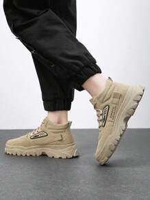 Men's Spring High Top Waterproof Anti-Slip Boots, Cargo Outdoor Hiking Thick Sole Booties