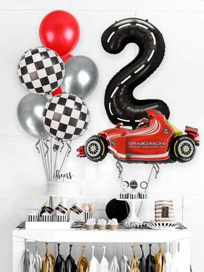 8 قطع مجموعة بالونات الأرقام 0-9 كبيرة الحجم، بالونات ألمنيوم بتصميم سيارة و أرقام 40 بوصة، مناسبة لتزيين حفلات عيد الميلاد