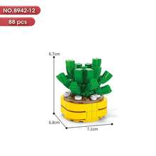 1 件微型积木永恒植物盆栽拼图植物家居书桌装饰、圣诞礼物房间装饰 - 彩色 - 查看 8