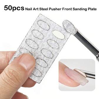 50pcs Manicure Frosted Rubbing Piece Russian Horseshoe Shaped For Nail Care