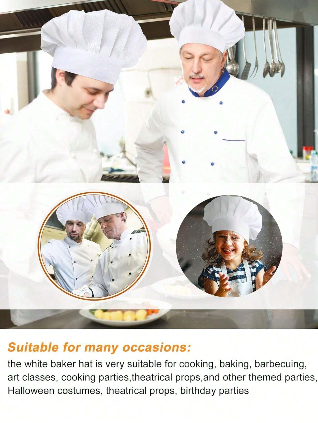 Toque Chef Unisexe Respirante Réglable - Chapeau Cuisine Boulanger École Restauration