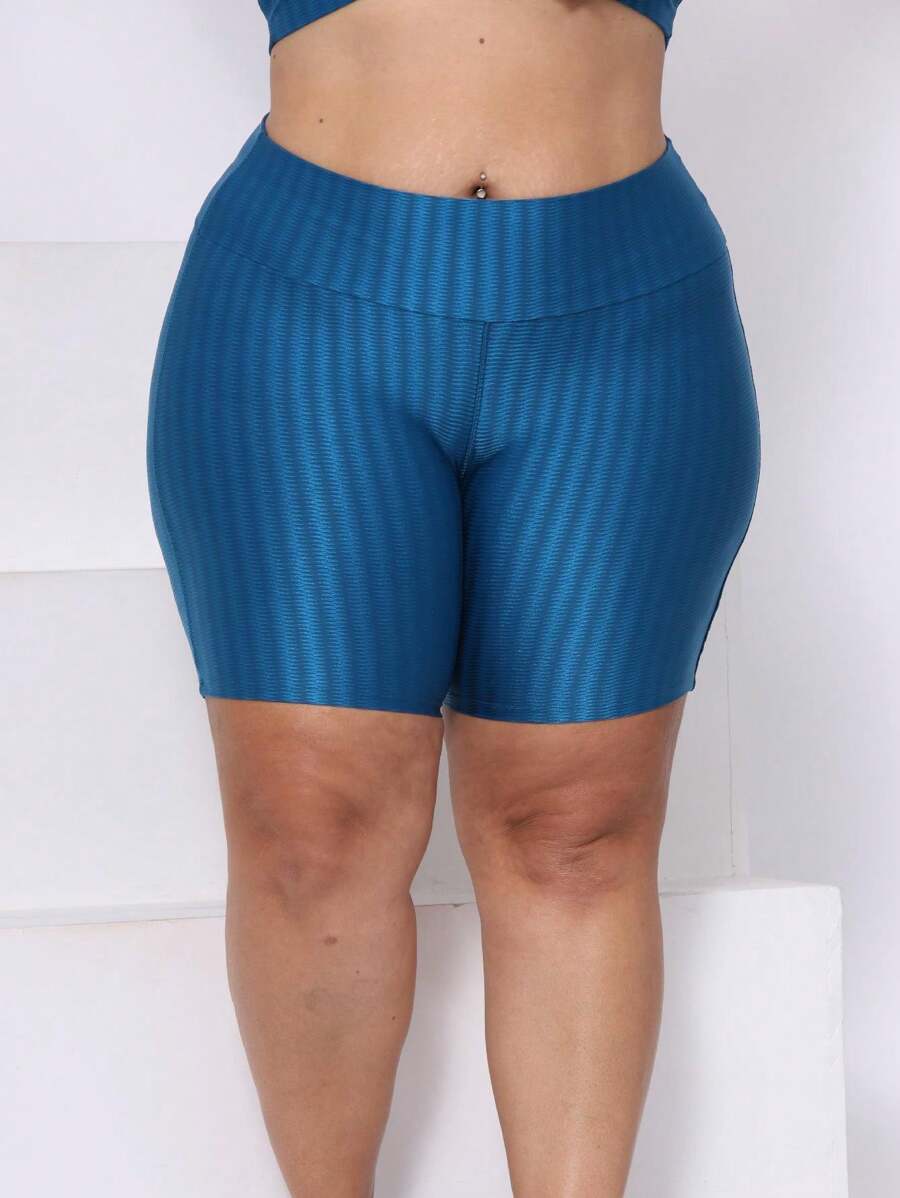 Short Legging Leg Feminino Academia Esportiva High Waist 3D Plus Size Fitness Yoga - Màu xanh lam - Xem 1