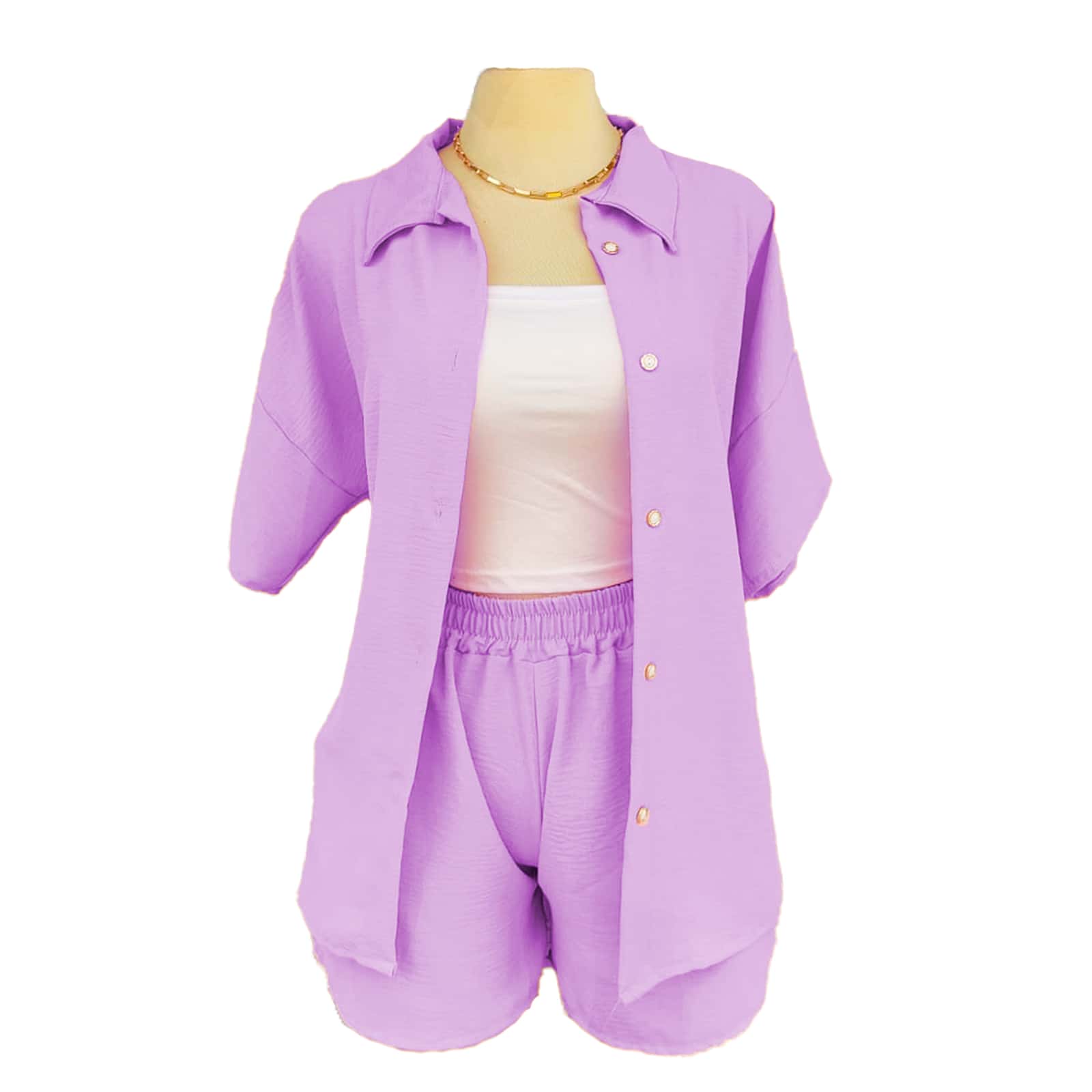 Women Two-Piece Outfits - Mauve Purple - View 1