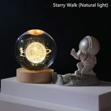 1 个 LED 水晶球夜灯,USB 供电发光装饰水晶球,创意办公桌配件,节日、生日、万圣节的完美礼物 - 水晶球內雕發光小夜燈 - 查看 5