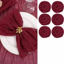 6/12/18/24/30 Pieces Purple Gauze Cheese Cloth Napkins, Multi-Color Optional Cheese Cloth Napkins Bali Cheese Cloth Napkins, Rustic Bohemian Lavender Napkins, Lavender Napkins For Family Dinners, Restaurants, Wedding Receptions, Dinners, Holiday Parties, Table Decorations