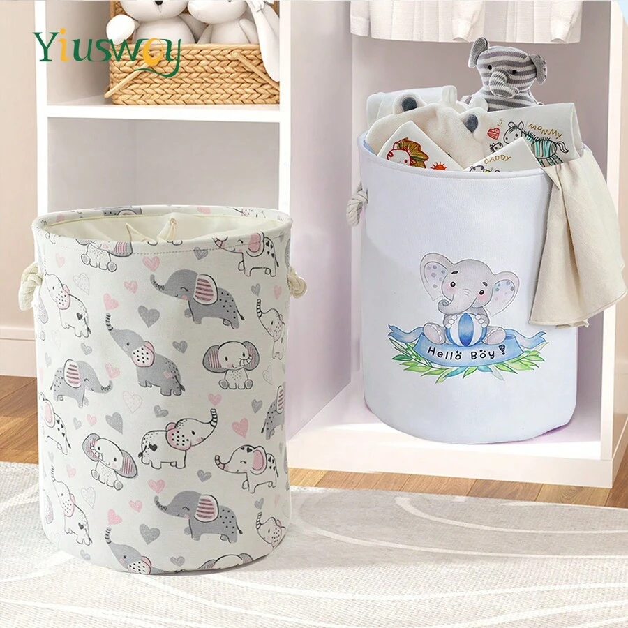 Yiuswoy Yiuswoy Animal Pattern Laundry Basket Foldable Large Storage Basket Thickened Fabric Toys Basket, Home Decor Hamper For Bathroom, Bedroom, Living Room, Playroom, Dormitory