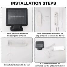 2x Solar Powered Shed Lights LED Light Rechargeable Garage Indoor Garden Outdoor - black+white - View 7