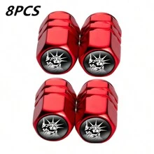 2/4/8/16pcs Luminous Tire Valve Caps, Colorful Cool Glowing Valve Stem Covers For Car, Bicycle, Motorcycle, Universal For Various Tires (Absorb Light To Glow In Dark) - Statue Of Liberty Red - View 18