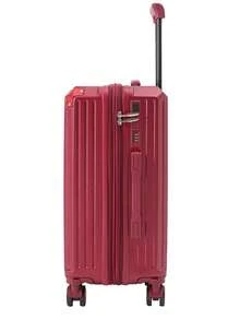 Hand Luggage Top, Top, Top.. New Suitcase With Portable Charger Adapter System, USB Port, High Quality Polycarbonate With Metal Protection, Anti-Theft Zipper, Lock With International Flight Code, 360° Double Wheels With Extender And Metal Handle - Màu Đỏ Sâu - Xem 5