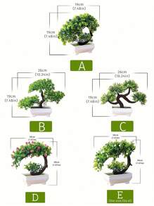 1pc Artificial Potted Plant, Fake Flower Mini Tree Ball Bonsai, Home Decor Tabletop Ornament Set, Artificial Plant, Home Decor, Room Decor, Suitable For Christmas, New Year, Valentine's Day, All Seasons - White - View 3