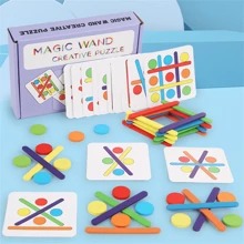 Wooden Rainbow Stick Thinking Puzzle Toy, Children's Matching Puzzle Game Montessori Toys, Puzzle Toys, Early Educational Toys,/ Day/Christmas Gift