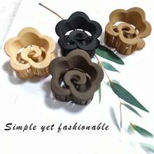 4pcs/Set Elegant Aesthetic Flower Petal Hair Clips, Including Hair Claw, Bangs Clips, Side Clips, Functional Hair Accessories - High Quality And Affordable - Multicolor - View 3