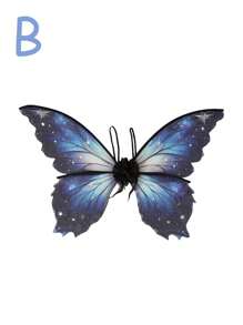 1pc Personalized Butterfly Wings Are Fairy Wings For Various Holiday Party Dance Cosplay (Available In Three Different Print Options) Halloween - Multicolor - View 6