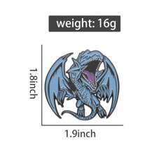 1pc Blue-Eyes White Dragon Badge: A Must-Have For Duel Monsters Fans Halloween Pin For Clothes Bag Charm School