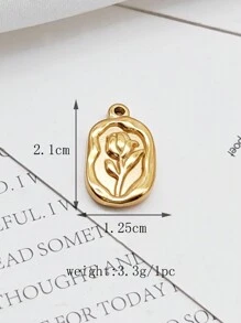 Set de 5 accesorios de joyería de acero inoxidable con colgante de rosa estilo campestre, ideal como regalo para festival o San Valentín