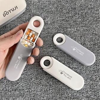 1Pc,Pill Box, Portable Pill Box, Travel Medicine Box, Mini Pill Box, Carry Medicine Box At Work, Portable Pill Box For The Elderly,