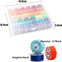 EDCUEBE7 Carretes de hilo de coser negro, bobinas de hilo de coser y caja de almacenamiento (color aleatorio) - Negro - Ver 7