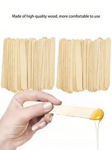10/50/100/200pcs-114mm Waxing Wooden Stick, Wooden Wax Scraper Applicator, Body Hair Removal Waxing Craft Stick Applicator Scraper ,Hair Products And Accessories For Barber Salon Beauty Travel Essentials