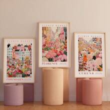 3 cái/bộ Bộ áp phích chợ hoa, Gói nghệ thuật treo tường, Nghệ thuật treo tường thực vật, Áp phích thực vật, Áp phích hoa hồng, Bộ tranh treo tường, Trang trí tường bằng vải canvas, Món quà lý tưởng cho hành lang phòng ngủ - Nhiều màu - Xem 10