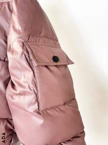 Chamarra para dama, corte torero, manga larga, cuello alto, con gorro y peluche desmontable, tallas y colores varios. - Rosa - Ver 7