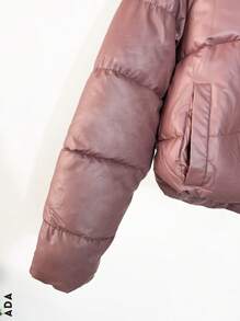 Chamarra para dama, corte torero, manga larga, cuello alto, con gorro y peluche desmontable, tallas y colores varios. - Rosa - Ver 6