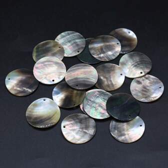 10pcs Natural Freshwater Shell Round Beads Pendant Charms For DIY Women Men Jewelry Making Accessories Home Crafts Decorations