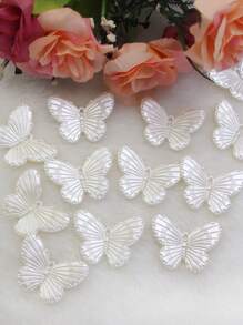 50 hạt bướm tráng AB để làm đồ trang sức DIY / Hạt acrylic cho phụ kiện tóc, trang trí vỏ điện thoại, vòng cổ, mặt dây chuyền, vòng tay, v.v. Thích hợp cho các dự án DIY hàng ngày. - 50 con bướm mạ màu nhỏ - Xem 18