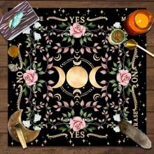 1 件月光花塔罗牌桌布时尚蝴蝶玫瑰巫术占星用品花卉祭坛卡垫 *，圣诞节