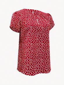 Blusa informal de verano con estampado floral disperso de estilo europeo y americano - Multicolor - Ver 3