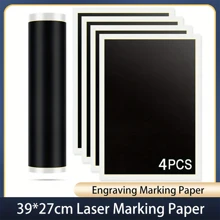 4Pcs Engraving Marking Paper For Laser Engraving Machine Large Size 39*27cm Black Laser Marking Paper For Ceramics Glass Metal - Black - View 1
