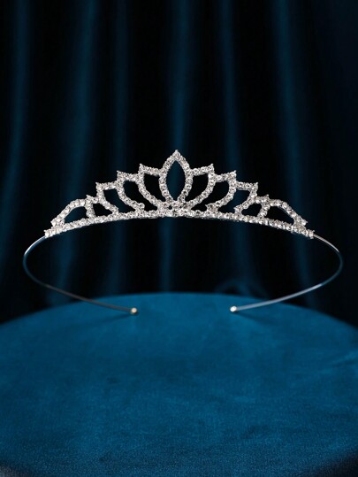 1 Stück luxuriöser funkelnder silberfarbener Kristallkrone Haarschmuck, für den täglichen Gebrauch, Hochzeiten und Partys