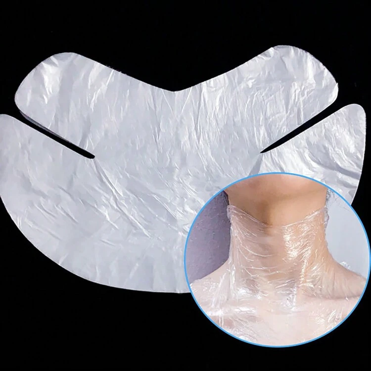 200 piezas Papeles desechables de máscara hidratante para el cuello, hojas transparentes de máscara de plástico para el rostro de uso en salón, papeles de máscara para arrugas del cuello, impermeables e hidratantes, necesarios para usar con productos cosméticos, adecuados para salón, spa, cuidado facial en casa - Multicolor - Añade 6