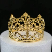 1pc Boxed Metal Hollow Crown Iron Cake Stand (Gold, Rose Gold, Silver, Black), Back To School Valentine Day - Gold - View 15