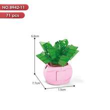 1 件微型积木永恒植物盆栽拼图植物家居书桌装饰、圣诞礼物房间装饰 - 彩色 - 查看 40