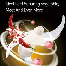 Sonifer多功能電動食品加工機，全銅電機壽命長久，0.6L容量，不銹鋼刀片衛生耐用，可切碎大蒜、洋蔥、辣椒、蔬菜，碾磨肉類 - 查看 4