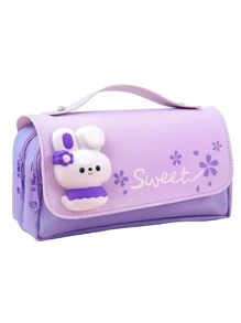 Large Capacity Portable Pencil Case, Pressure-Relieving Pencil Bag For Students, Girls' Triple-Layer Fresh Stationery Pouch - Multicolor - View 15