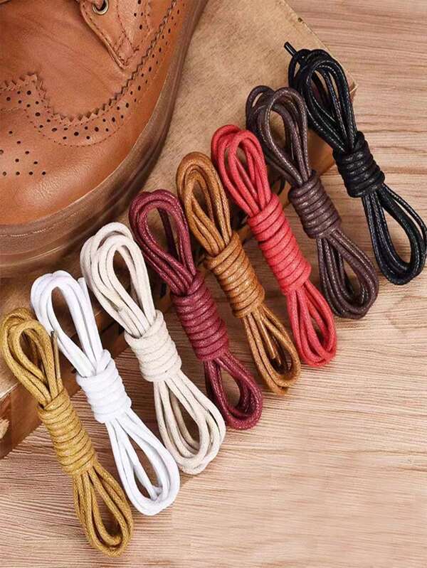 2pairs Premium Thick Waxed Shoelaces - Replacement For Men & Women, Easy Tie And Stay Tied Design, Suitable For Hiking, Running, Casual Wear, Available In Multiple Colors For Boots, Dress Shoes, High-Top Sneakers - 27.56in/70cm, 35.43in/90cm, 43.31in/110cm, 51.18in/130cm