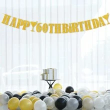 1pc 18/21/30/40/50/60 Rose Gold/Golden/Black/Champagne Glitter Happy Birthday Banner, Anniversary Party Decoration, Rose Gold Champagne Bottle Party Decoration,Christmas