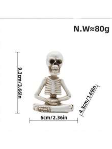 1個萬聖節裝飾瑜伽骷髏擺設收藏人偶，逼真的冥想骷髏萬聖節室內樹脂坐禪頭骨裝飾，房間裝飾、臥室裝飾、廚房裝飾、家居裝飾 - 彩色 - 查看 9