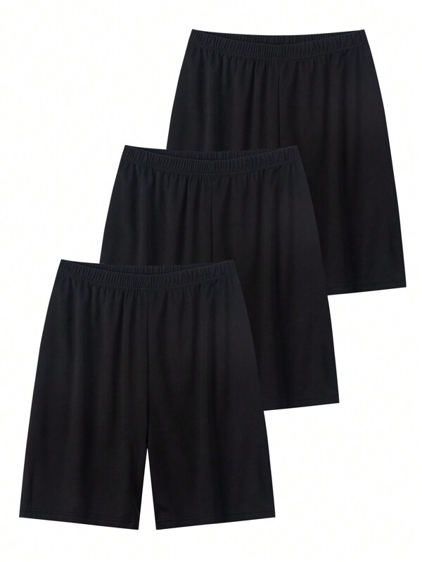 3 Stücke/Packung Teenager Jungen schnell trocknende atmungsaktive Mesh Sport Shorts, Schwarz
