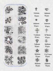 120 pezzi / 1box European American Dark Vintage Style Cross Nail Art toppe Punk Premium Metal Style Heart Nail Metal Decorment Setdecorazioni per unghie
charm unghie
decori unghie decorazioni per unghie
charm unghie
decori unghie