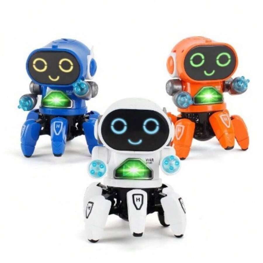 Children's Dancer Robot Spider Walks With Sounds And Lights Blue White Orange - 橘色 - 查看 1