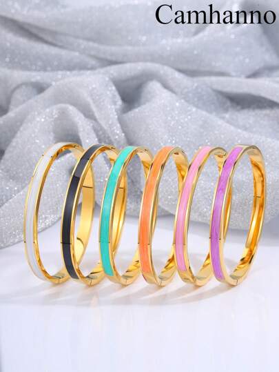 Camhanno 1 Pc Innovative And Stylish Neutral Stainless Steel Drip Bracelet For Ladies To Wear On A Date