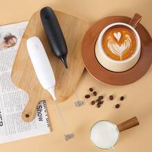 1Pc Powerful Electric Milk Foam Machine, Mini Milk Foam Machine, Battery-Powered (Excluding) Stainless Steel Beverage Mixer, Hand-Held Electric Mixer, Suitable For Coffee, Latte, Cappuccino, Chocolate, Matcha And Foam Machine. - Multicolor - View 3